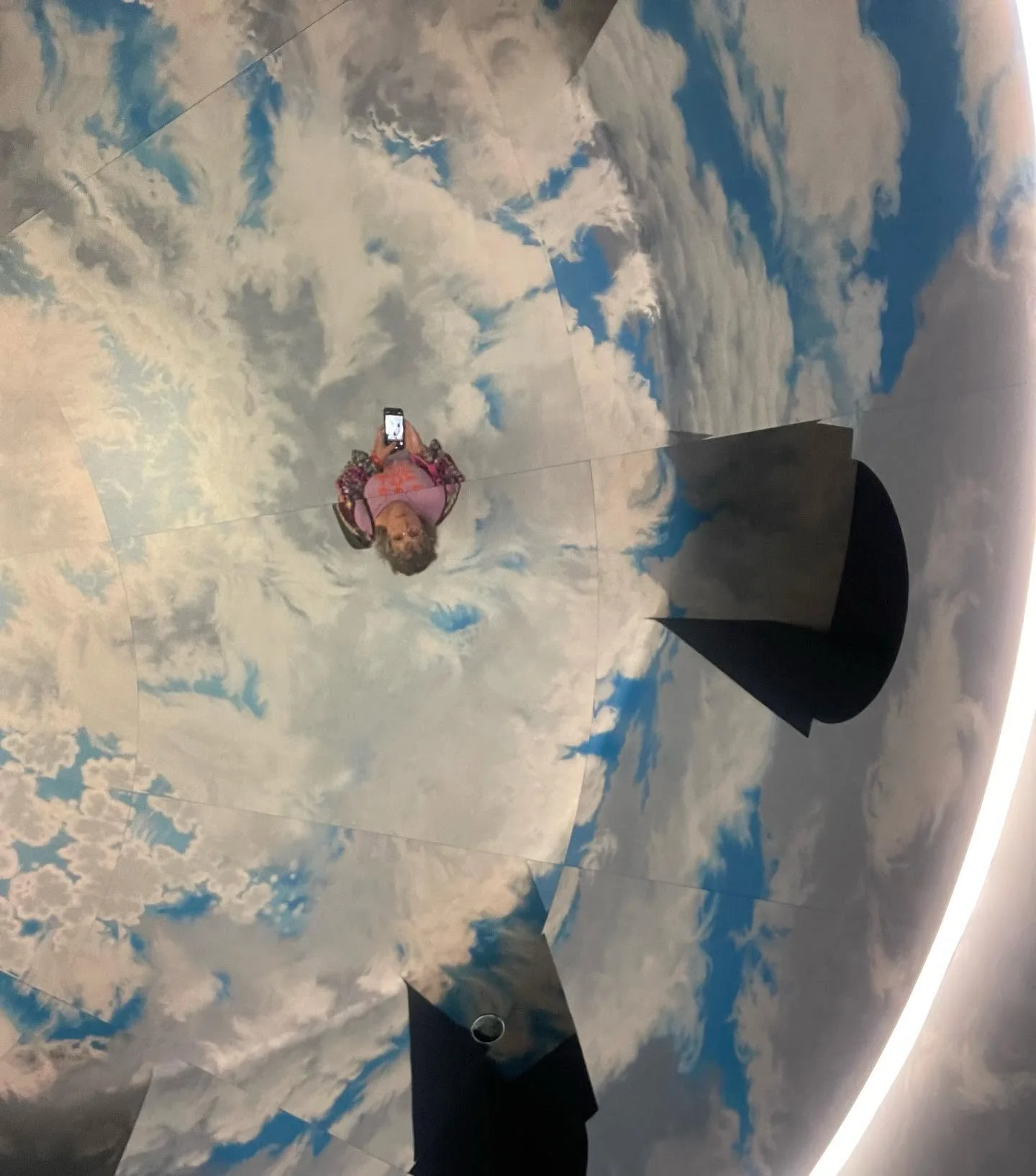 Experimental digital self-portrait looking upward